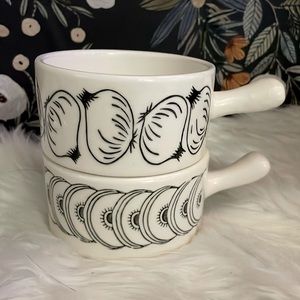 Set of 2 Mid Century Modern Vintage Vegetable Soup Crocks